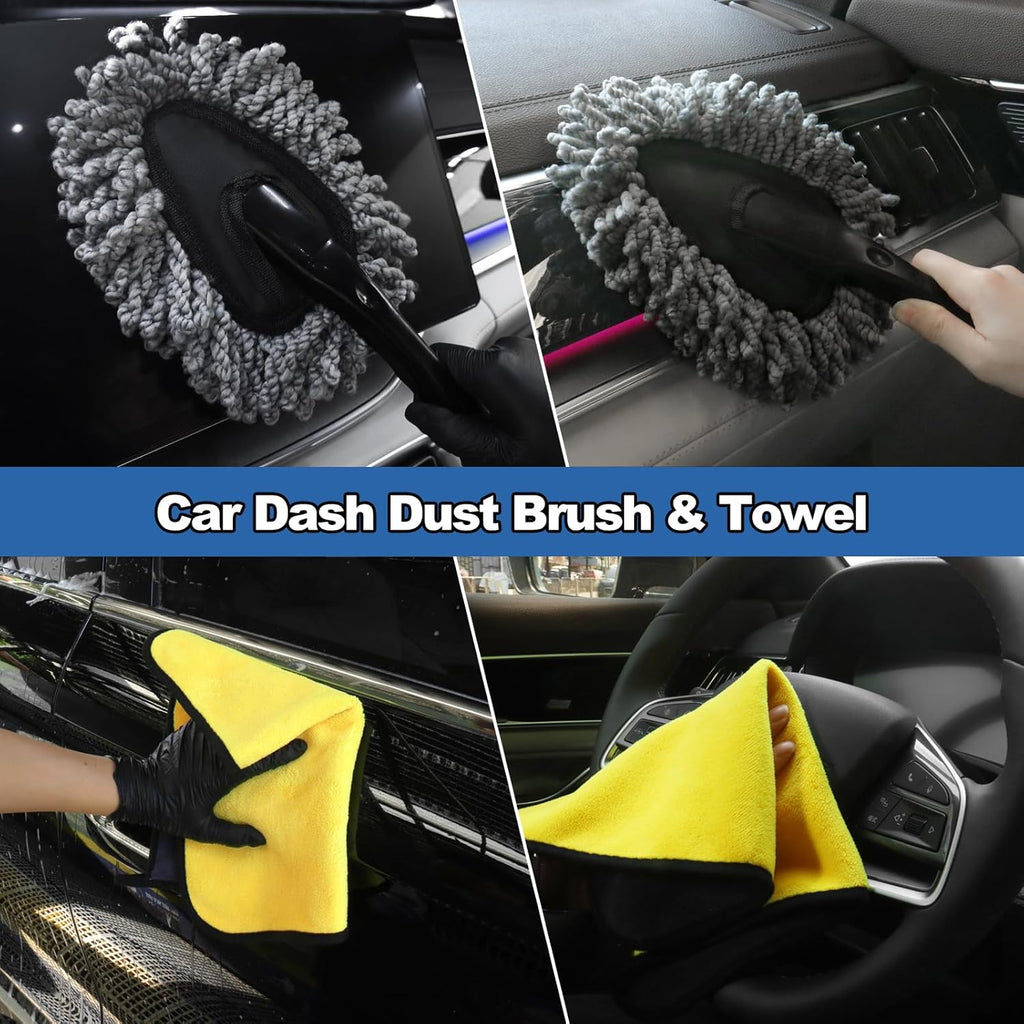 14-Piece Car Interior Detailing Kit with Windshield Cleaner Tool