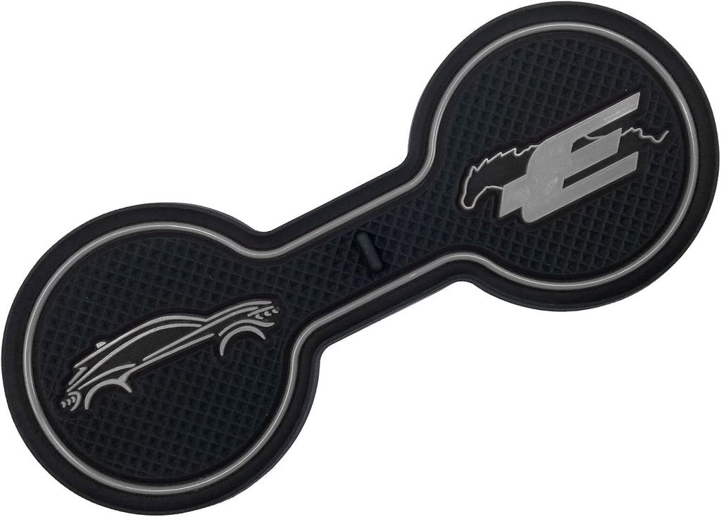 Compatible for Ford Mustang Mach-E Car Cup Holder Coaster, Silicone Decorative Beverage Water Coaster,Car Accessories Pad (Gray)