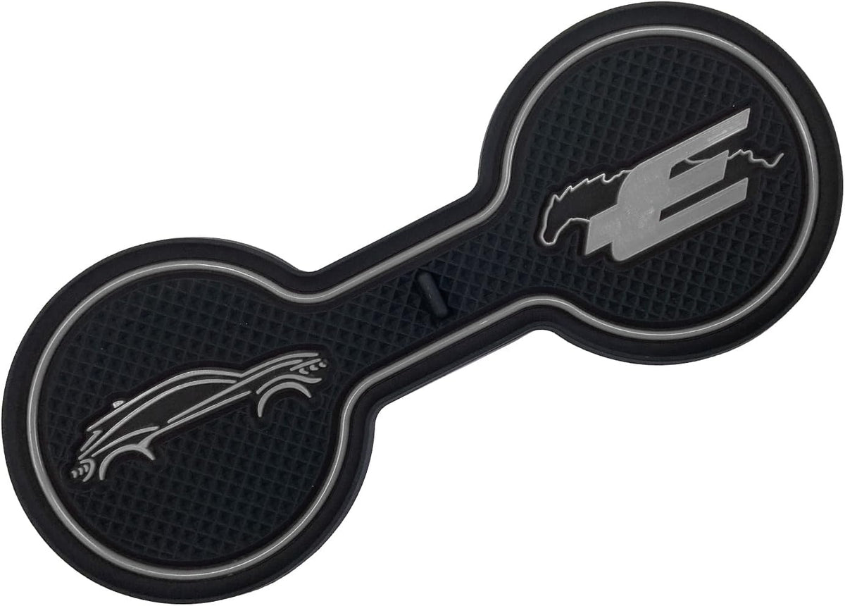 Compatible for Ford Mustang Mach-E Car Cup Holder Coaster, Silicone Decorative Beverage Water Coaster,Car Accessories Pad (Gray)