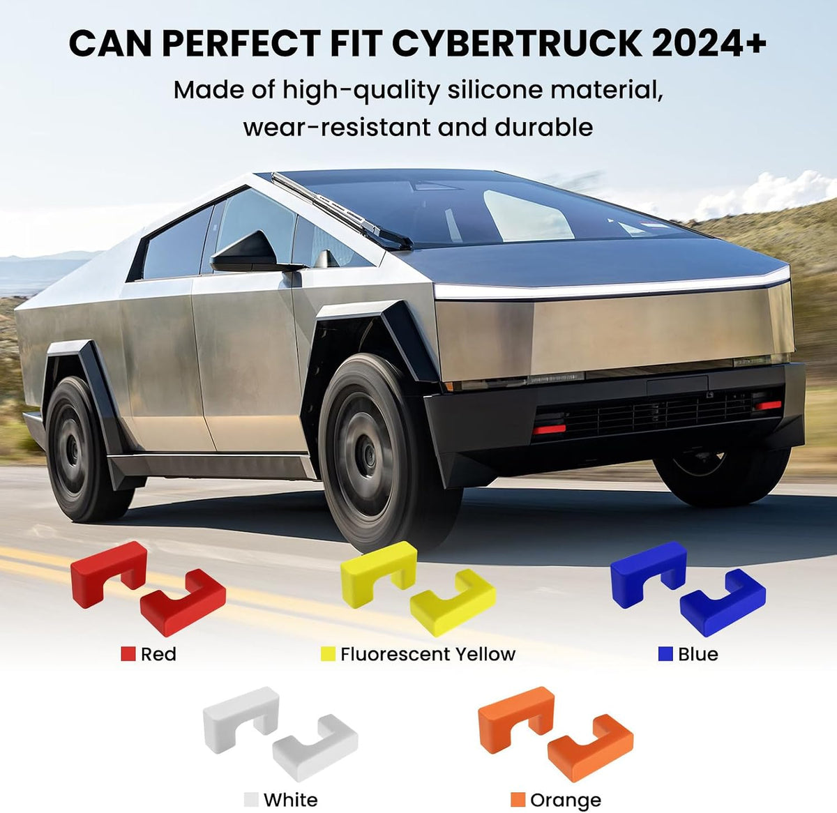 Tow Hook Covers for Tesla Cybertruck (2024-2026), Red