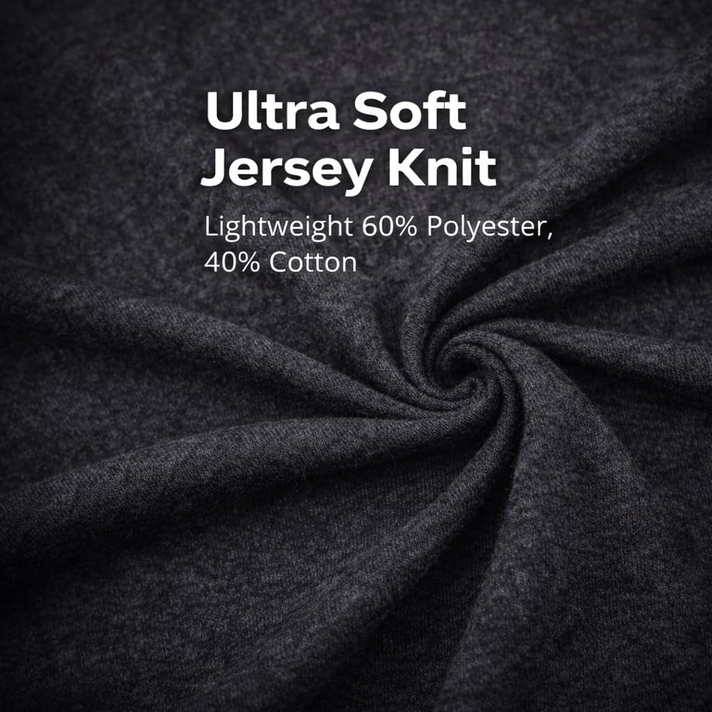 Jersey Knit Packable Travel Blanket Black 50X47 Inch