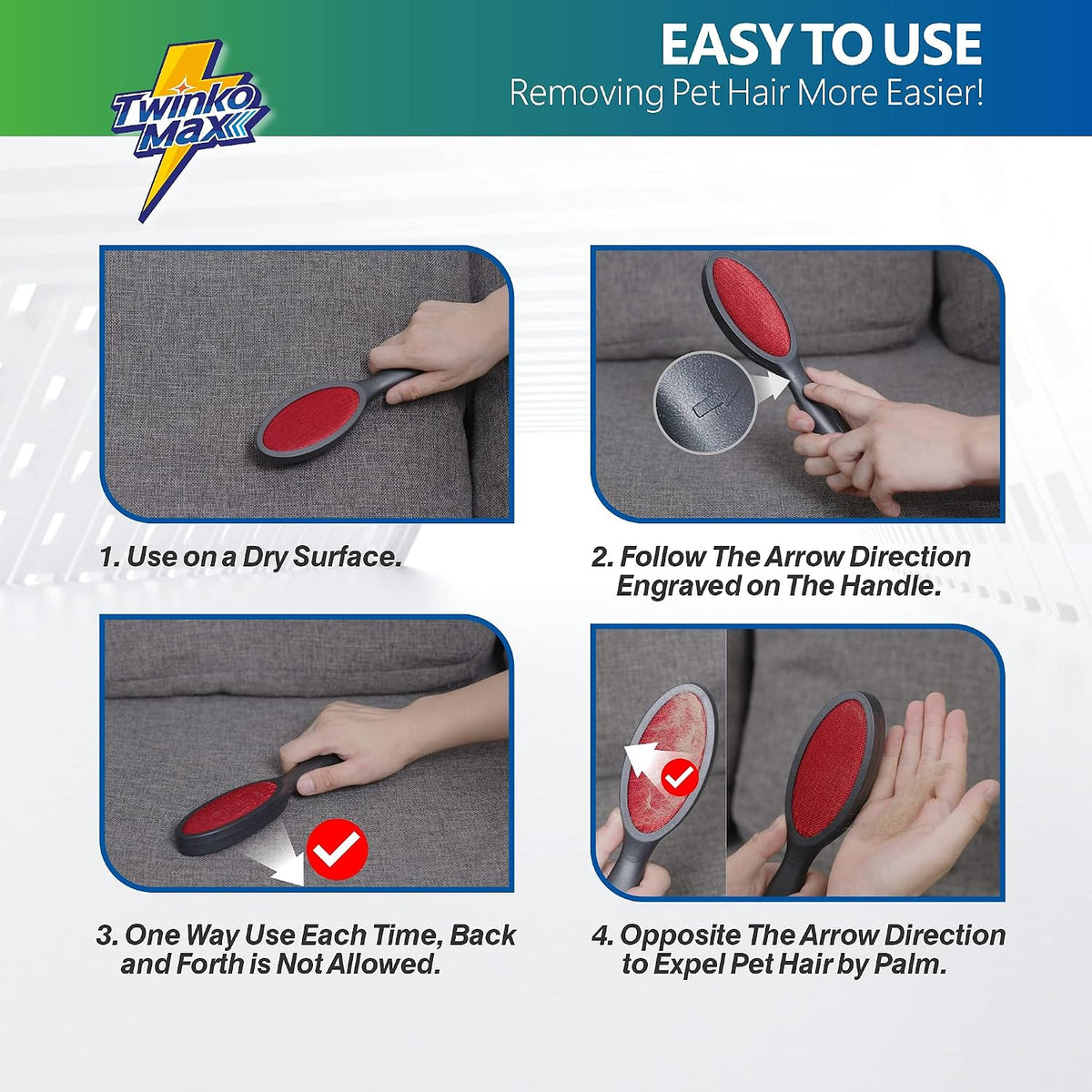 Lint Brush for Pet Hair, Reusable Lint Remover for Clothes