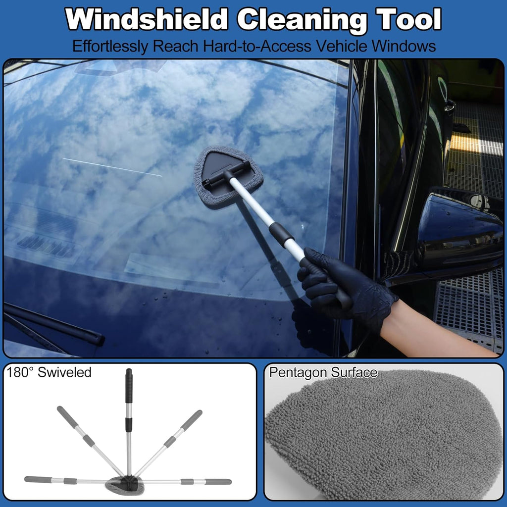 14-Piece Car Interior Detailing Kit with Windshield Cleaner Tool