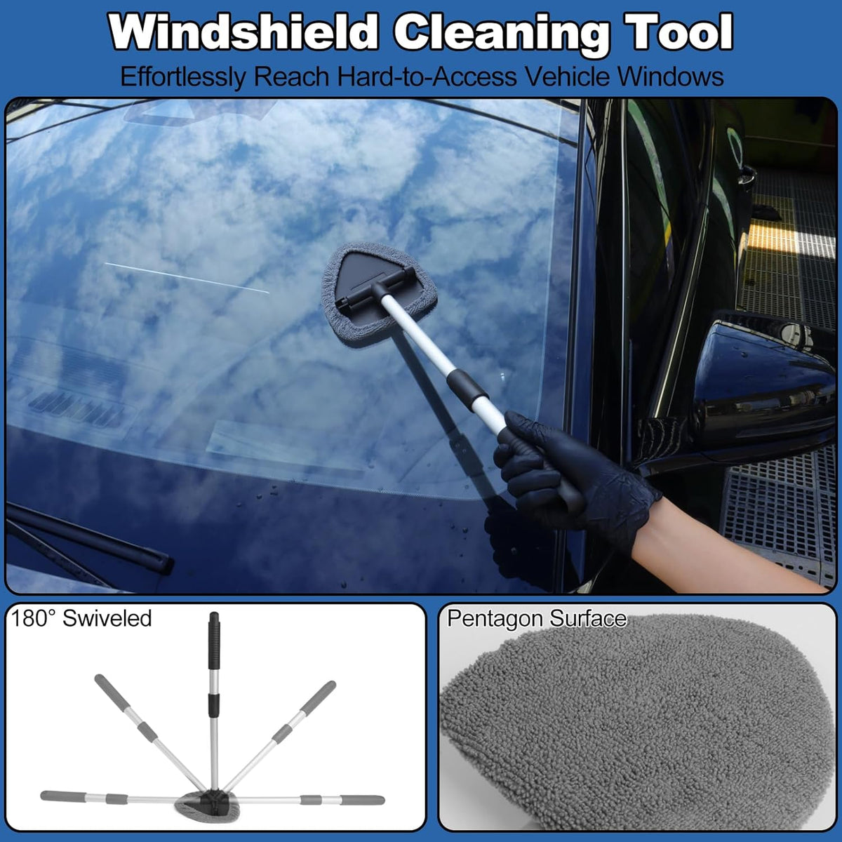 14-Piece Car Interior Detailing Kit with Windshield Cleaner Tool