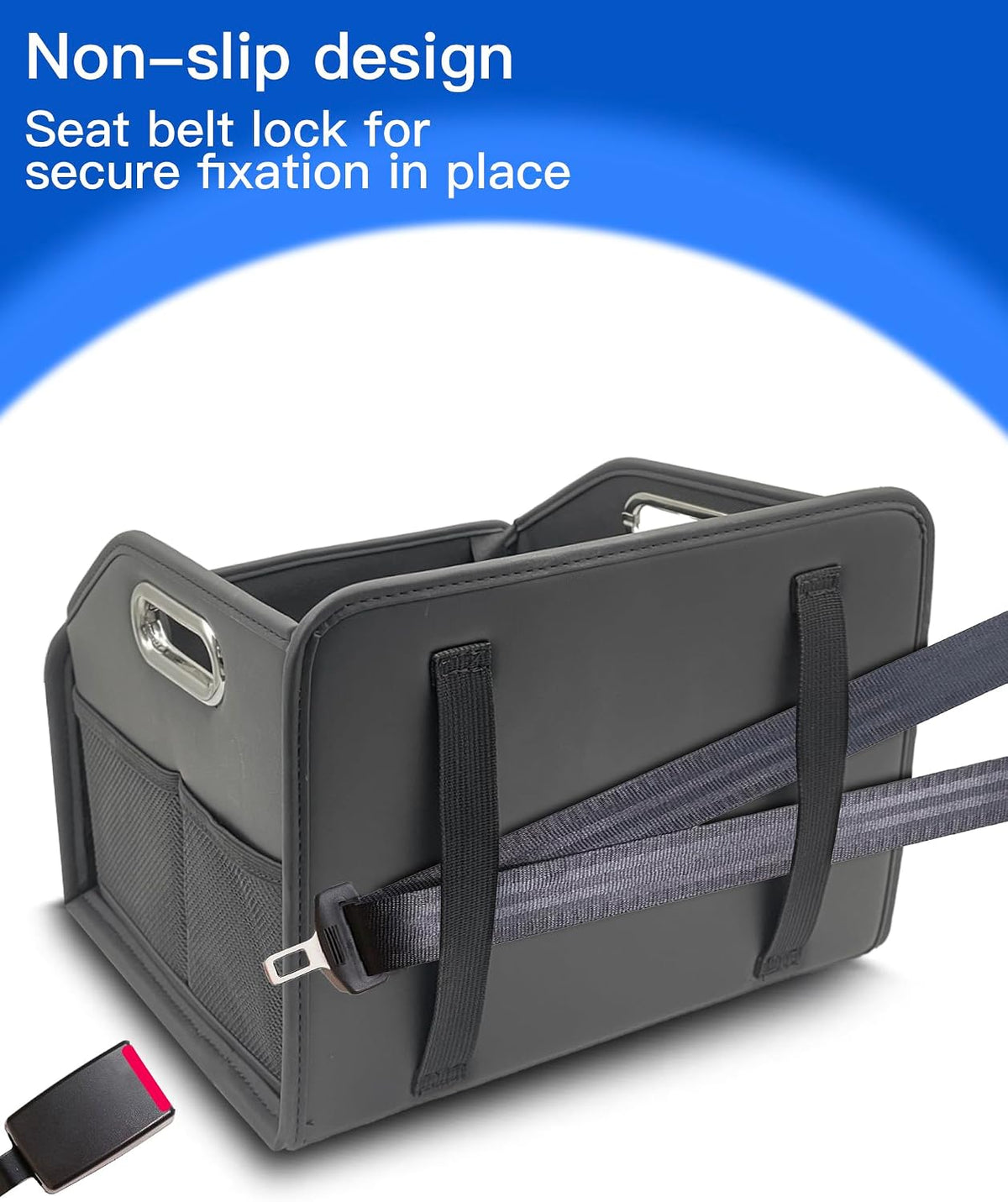 Foldable PU Leather Front Seat Caddy Organizer