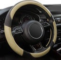 Universal Car Steering Wheel Cover Breathable Anti-Slip, 15 Inch Microfiber Leather Auto Steering Wheel Cover for Car Truck SUV Classic Beige