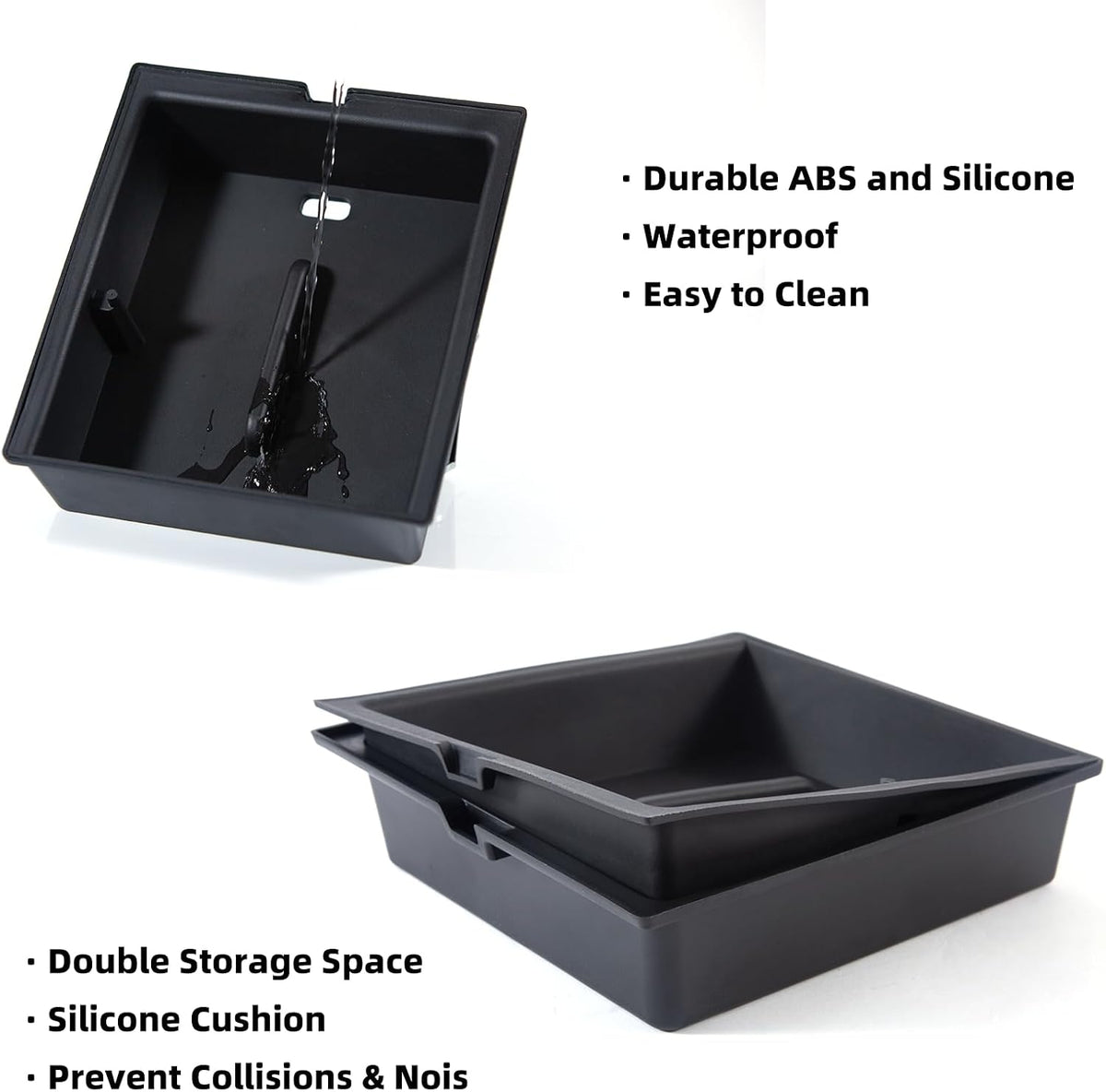 Silicone Center Console Organizer Set for Tesla Model Y (2025-2026) & Model 3 (2024-2026)