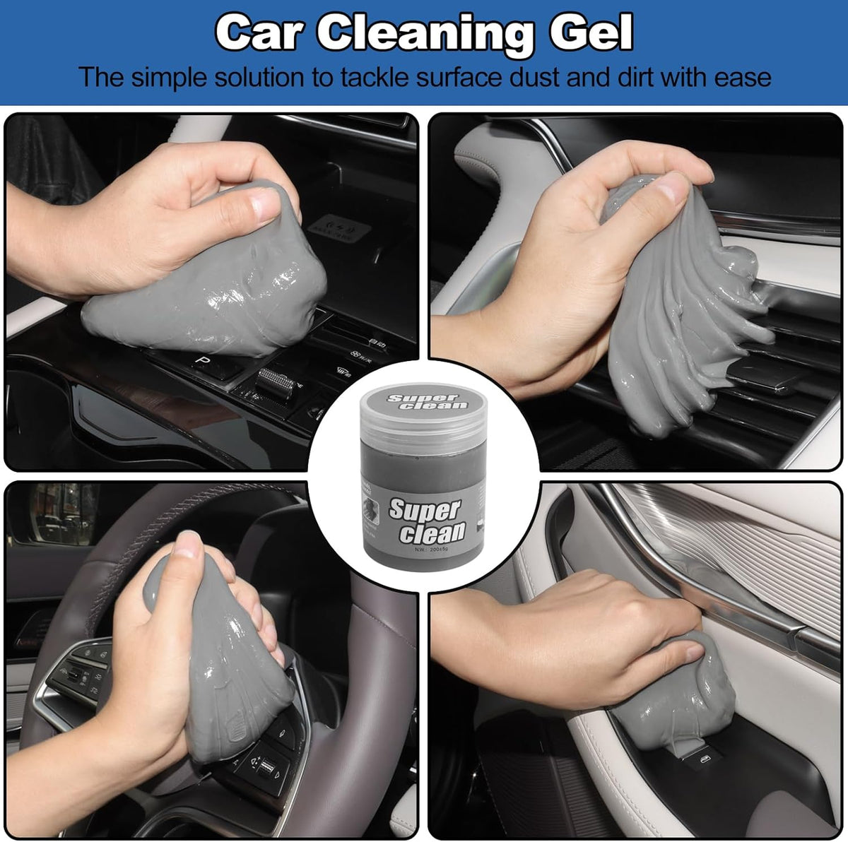 14-Piece Car Interior Detailing Kit with Windshield Cleaner Tool