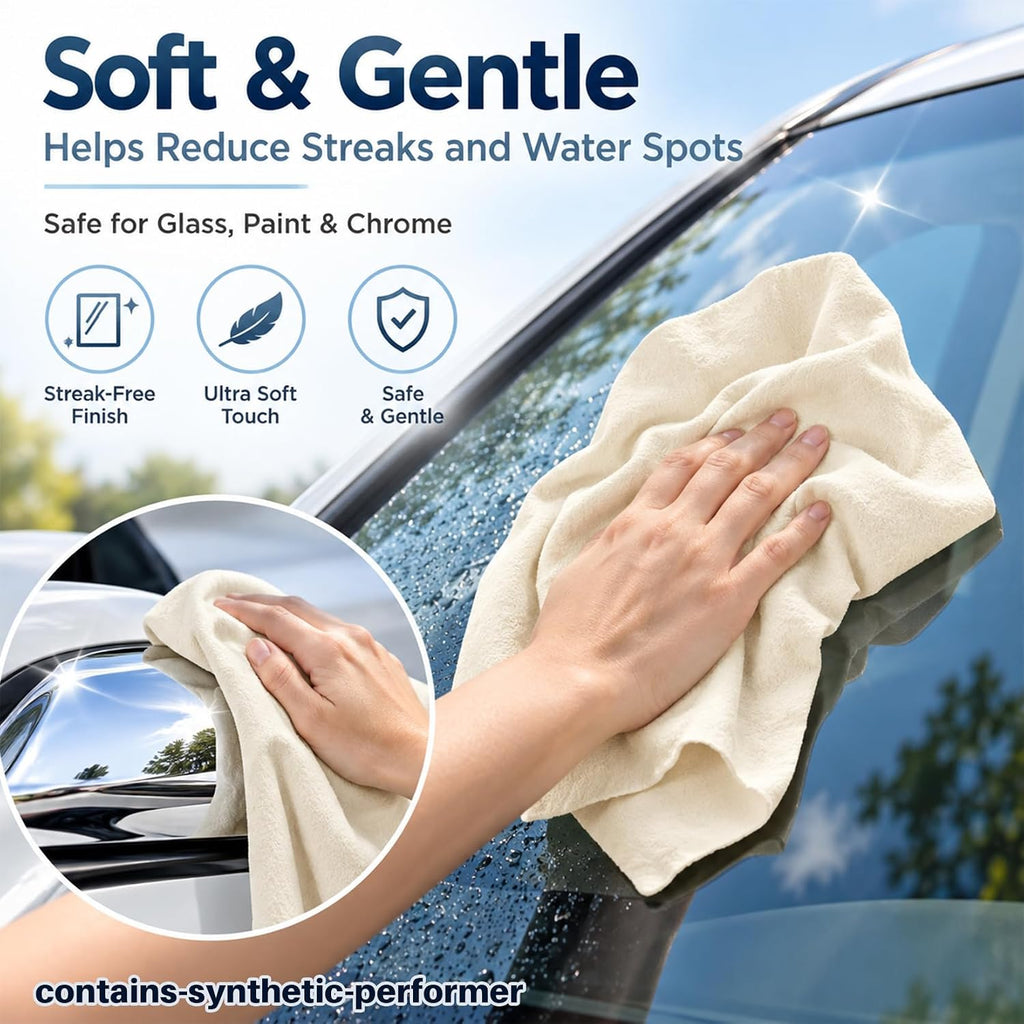 Chamois Cloth for Car Drying Towel - 23.6"X35.4" Sheepskin Leather
