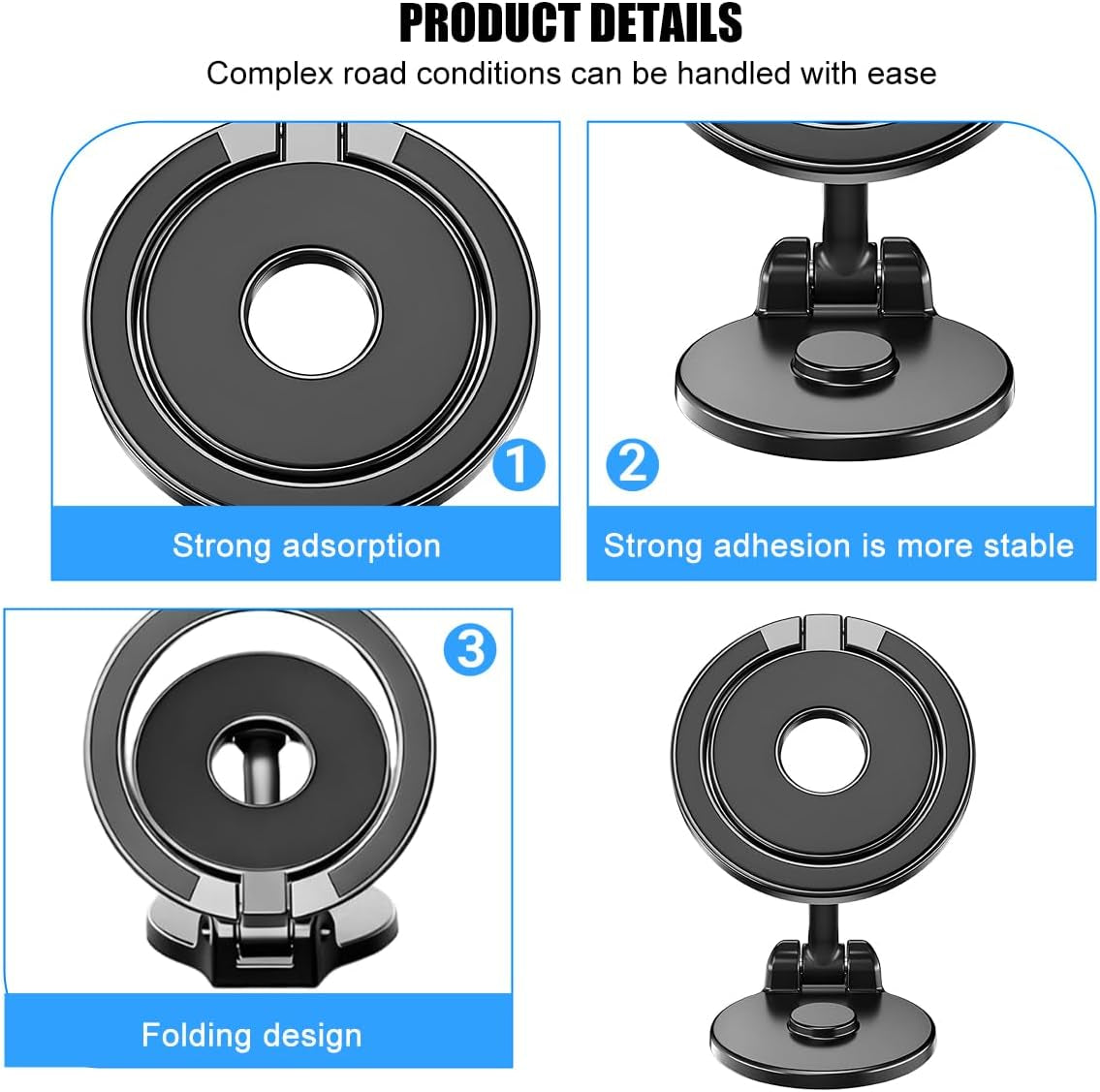 Foldable 360-Degree Magnetic Dashboard Phone Mount, Style A