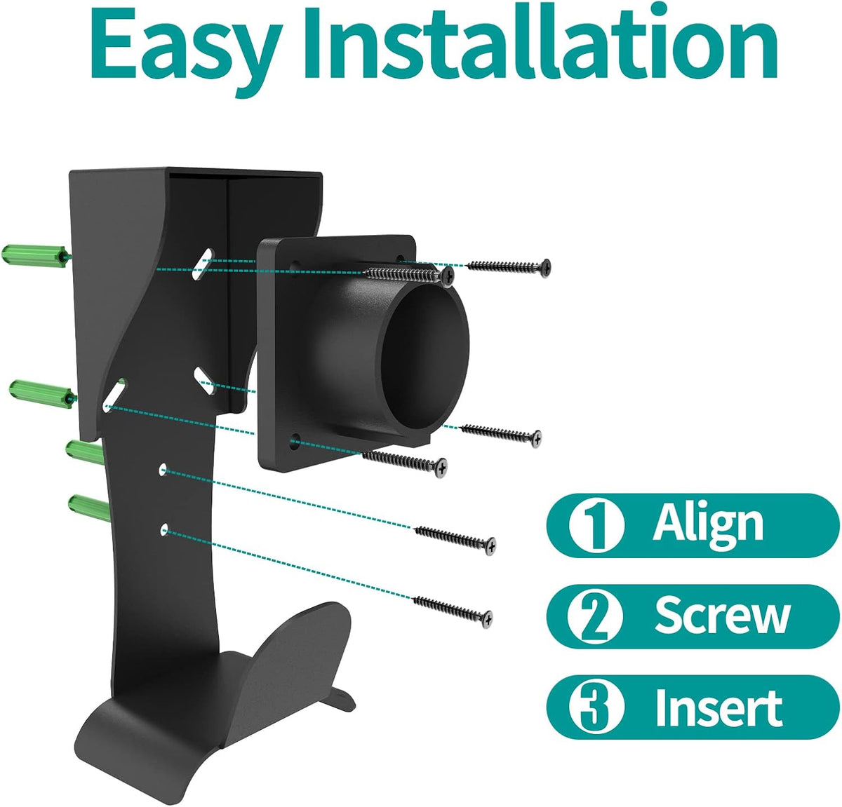 EV Charger Holder Wall Mount for J1772 Connectors (Indoor/Outdoor)