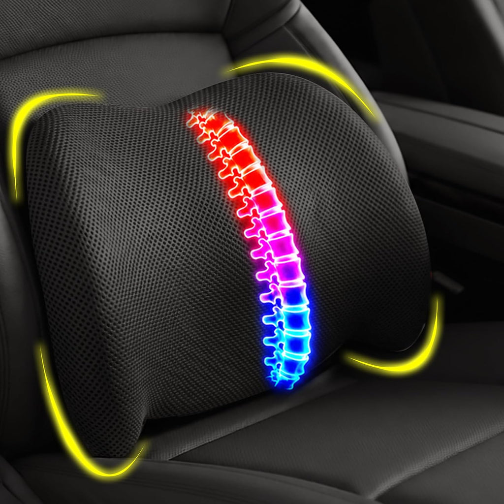 Lumbar Support Pillow for Car, Back Support Cushion for Office Chairs