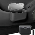 Hanging Car Trash Can, Leakproof Garbage Bin with Lid, Black