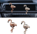 2PCS Bling Flamingo Car Dashboard Air Vent Trim Clips, Crystal Rhinestone Animal Car Air Fresheners Outlet Clip, Cute Automotive Interior Diffuser Decoration Accessories for Women (Flamingo)