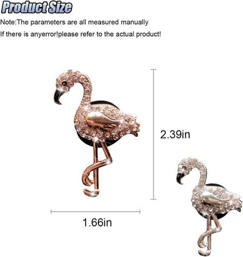 2PCS Bling Flamingo Car Dashboard Air Vent Trim Clips, Crystal Rhinestone Animal Car Air Fresheners Outlet Clip, Cute Automotive Interior Diffuser Decoration Accessories for Women (Flamingo)