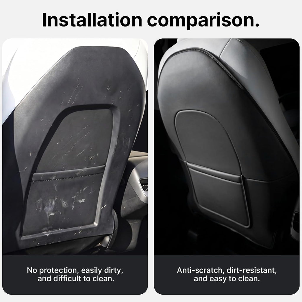 2Pcs Leather Seat Back Kick Protector for Tesla Model 3/Y