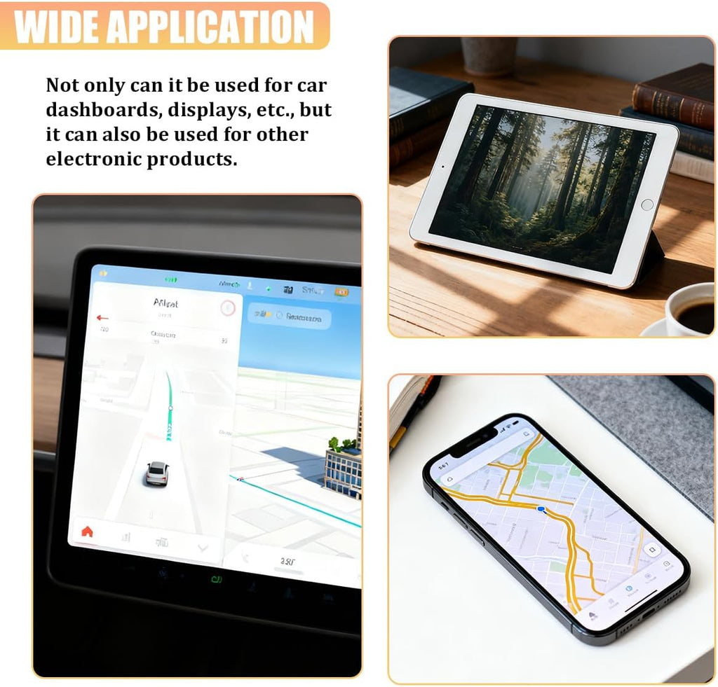 Car Screen Cleaner, Microfiber Cloth Vehicle Touchscreen Cleaning Wipes, Foldable Automotive Interior Screen Cleaner Cloth for Dashboard Display, Universal Fit (Gray)