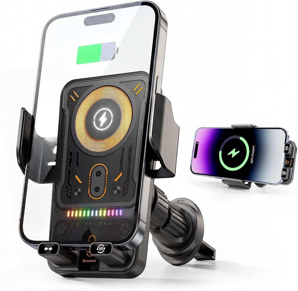 Phone Holders 15W Wireless Car Charger Smart Screen Rotation