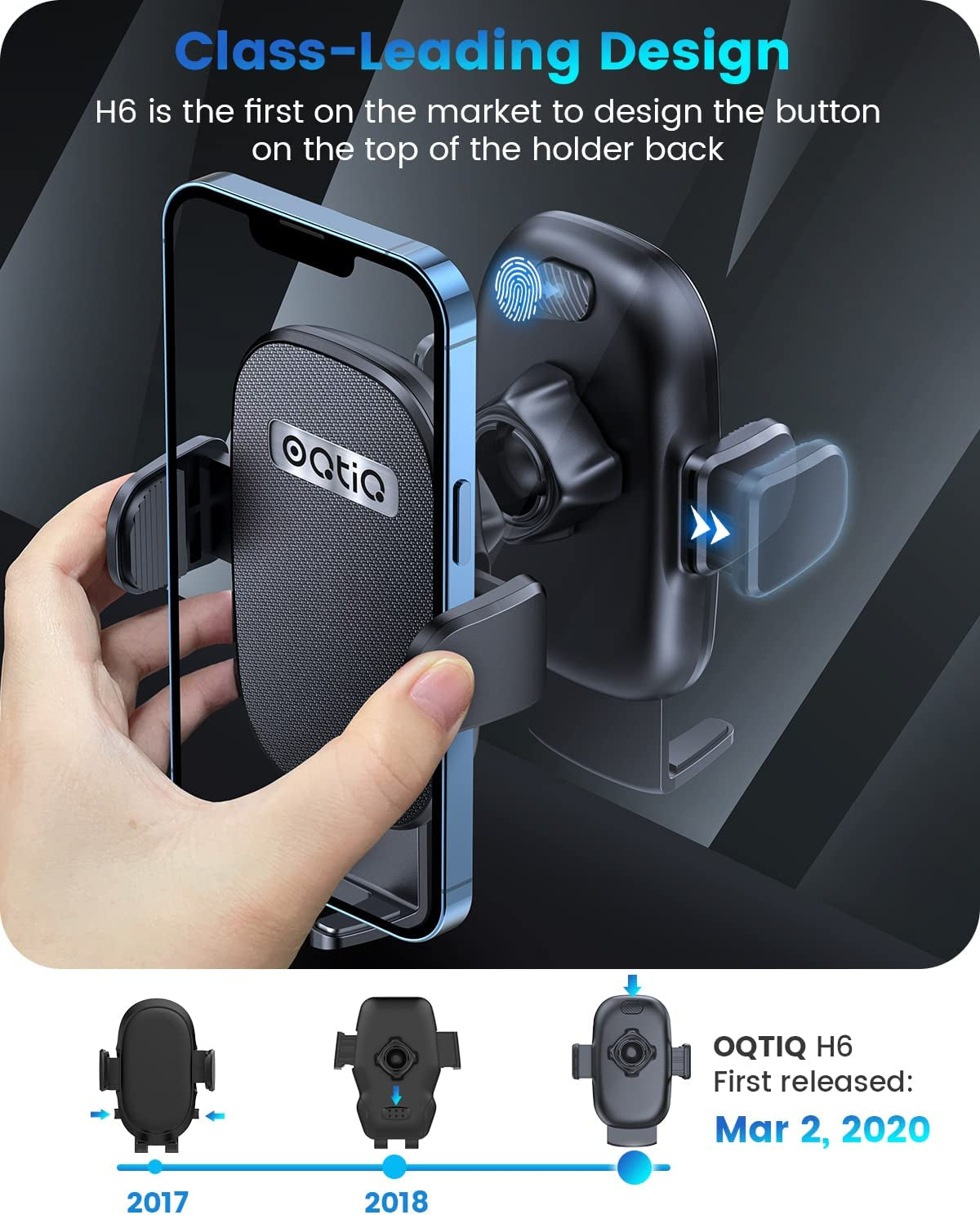 3-in-1 Car Phone Mount for Dashboard, Windshield & Air Vent
