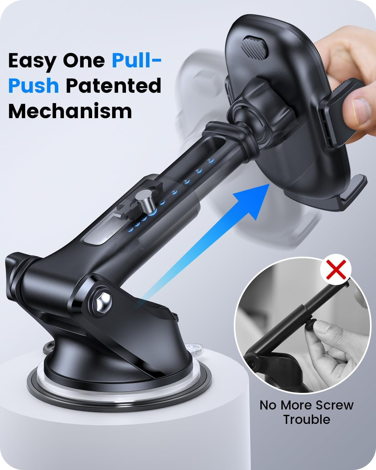 3-in-1 Car Phone Mount for Dashboard, Windshield & Air Vent