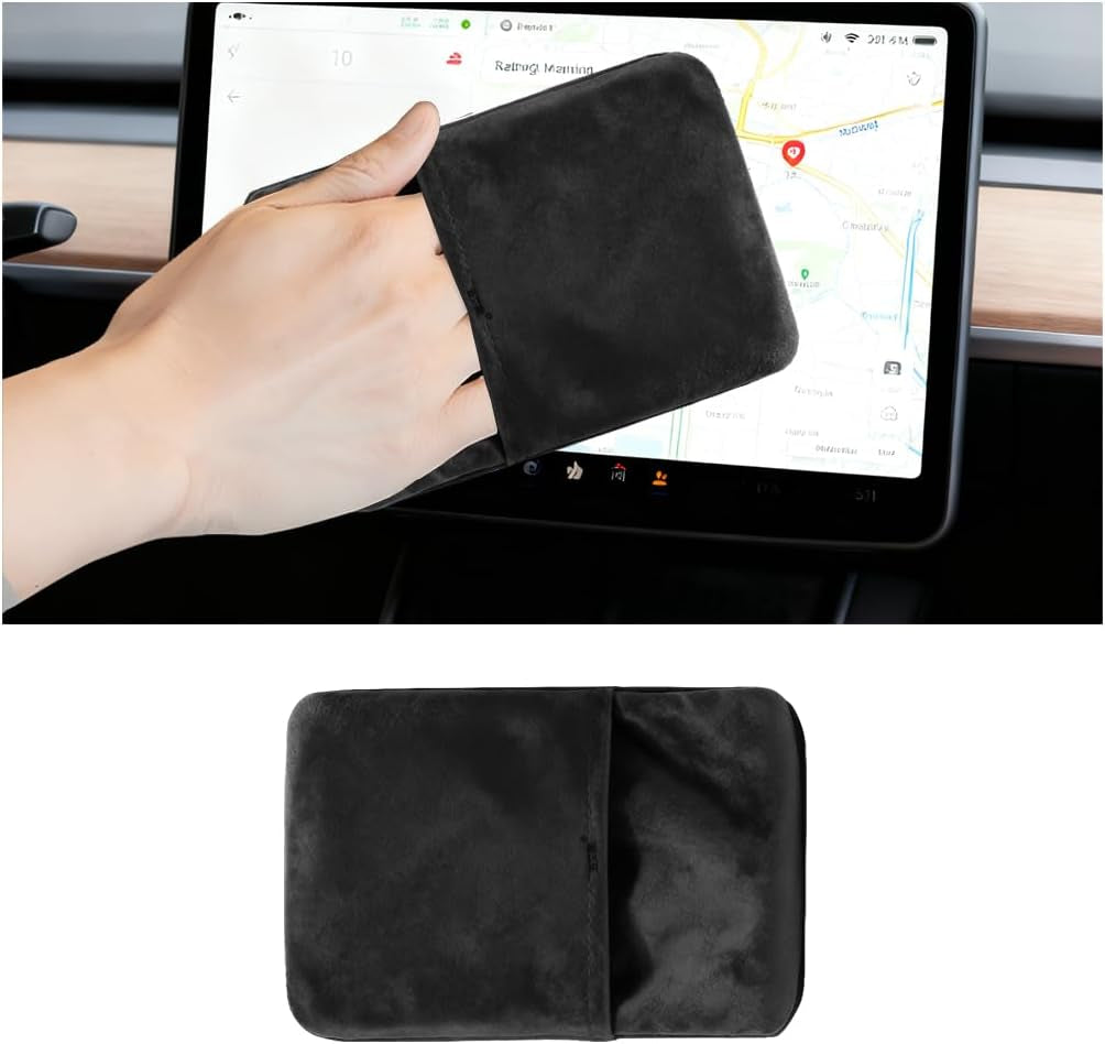 Car Screen Cleaner, Microfiber Cloth Vehicle Touchscreen Cleaning Wipes, Foldable Automotive Interior Screen Cleaner Cloth for Dashboard Display, Universal Fit (Gray)